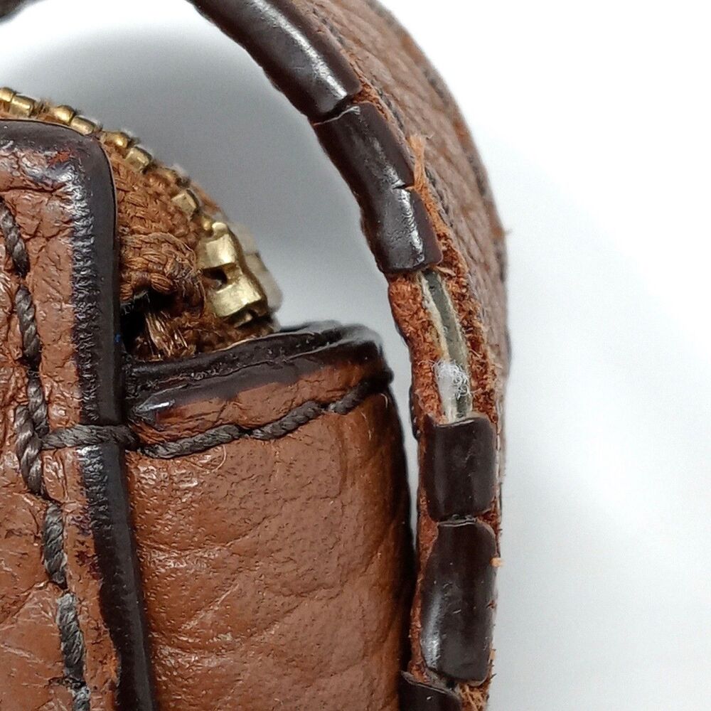 Fossil Pebbled Leather Crossbody Bag Purse Adjustable Strap Zip Closure - Picture 4 of 11